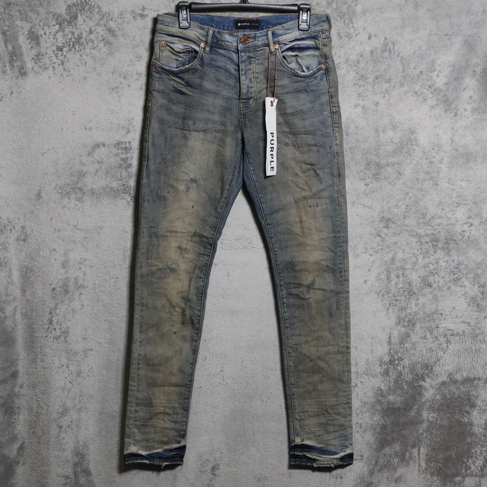 Purple Brand Jeans Mens 31x31 Blue P001 Slim Fit Distressed Denim Grunge Punk